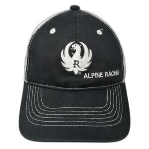 Ruger Trucker Hat Black OSFM Alpine Racing Mesh Snapback Logo Contrast Stitch